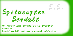 szilveszter serdult business card